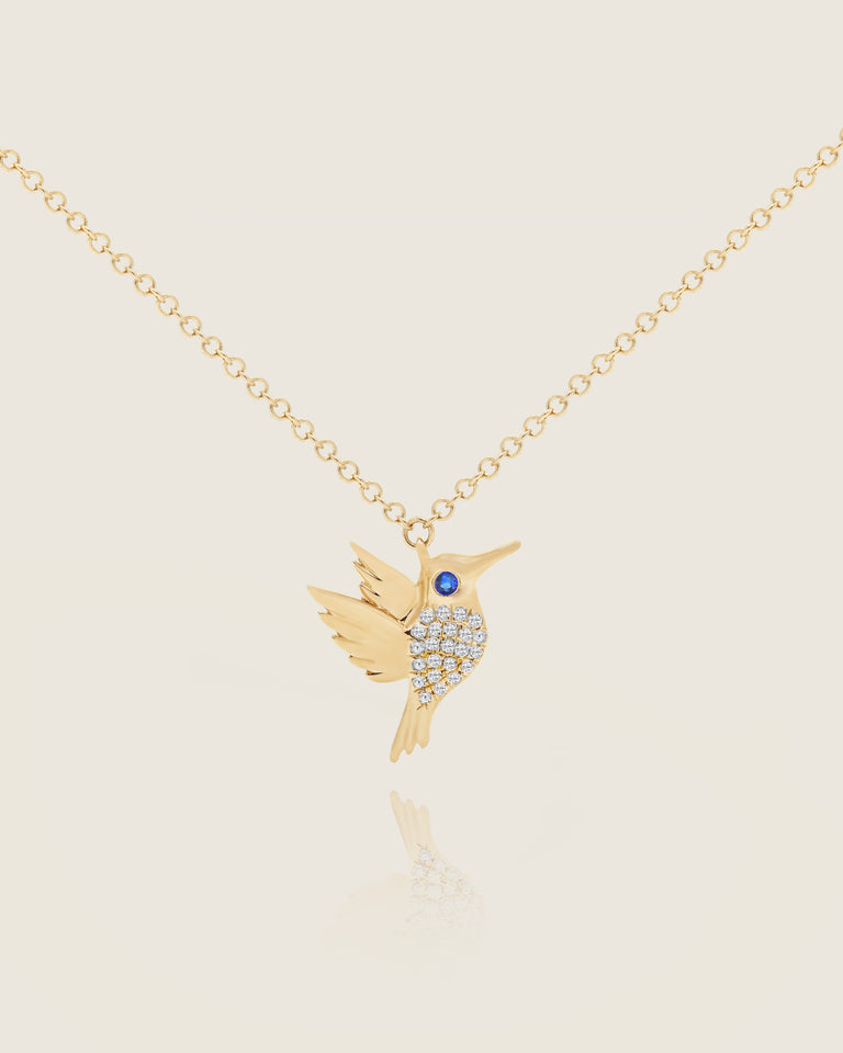 Golden Hummingbird Necklace