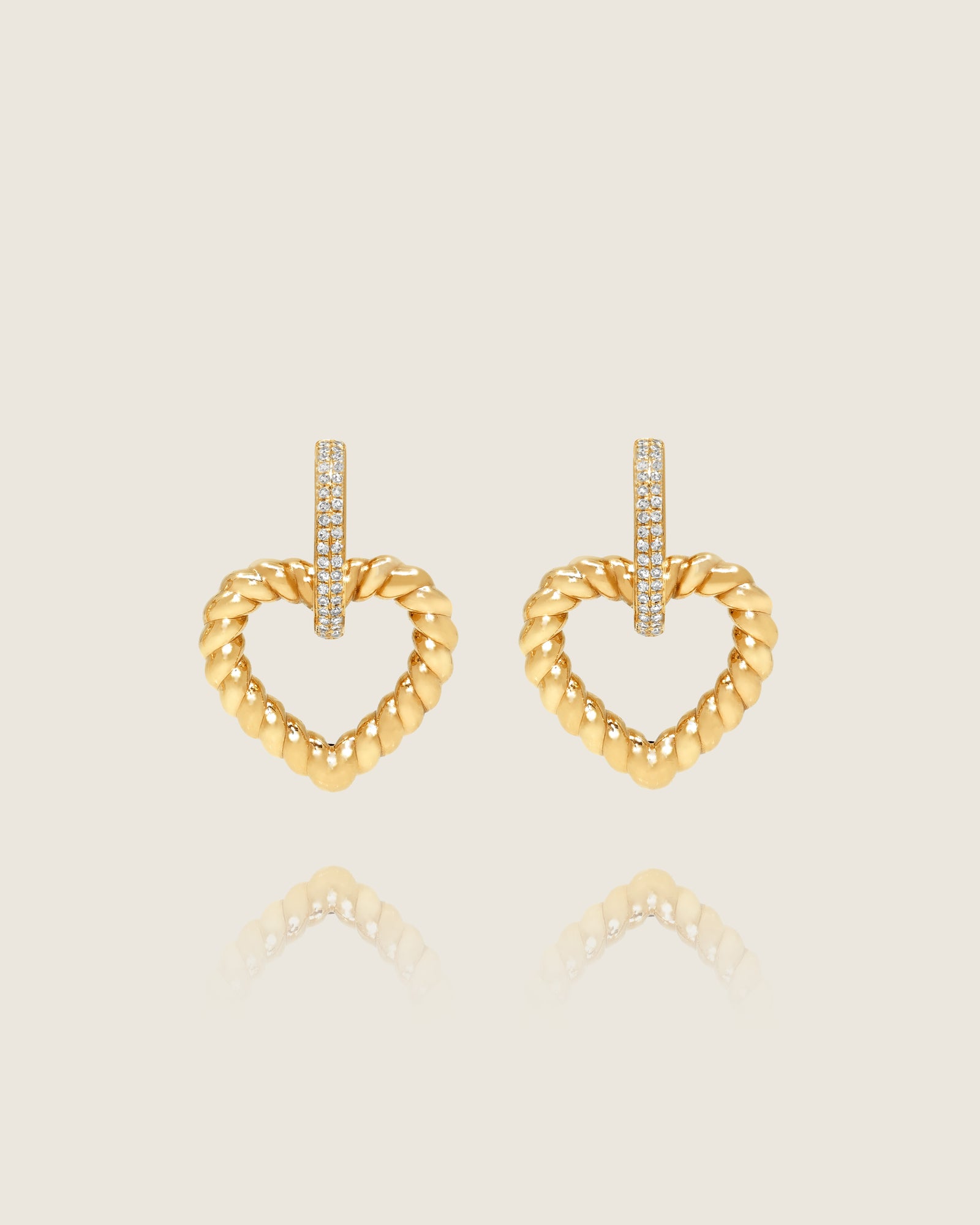 Diamond Drop Heart Earring