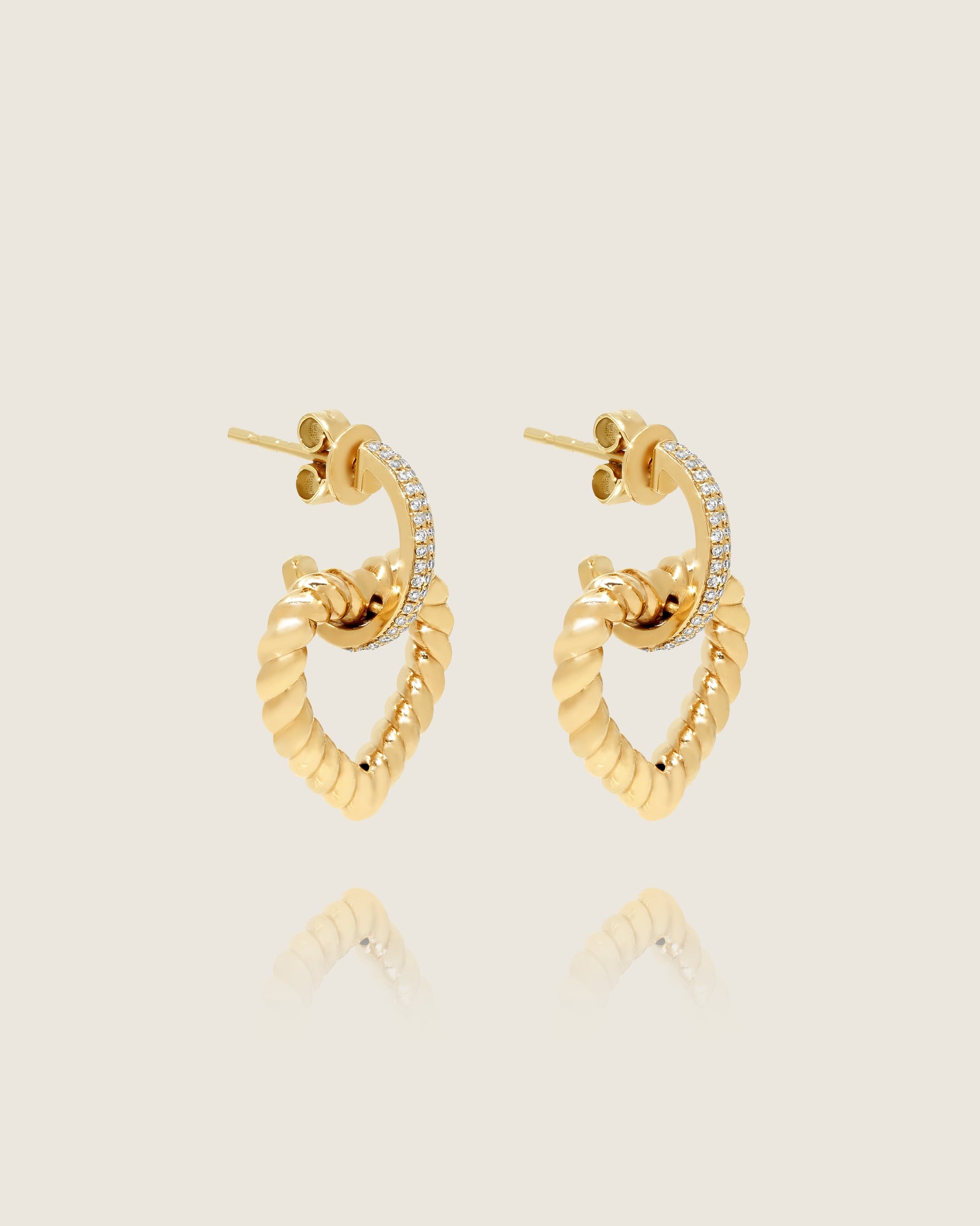 Diamond Drop Heart Earring