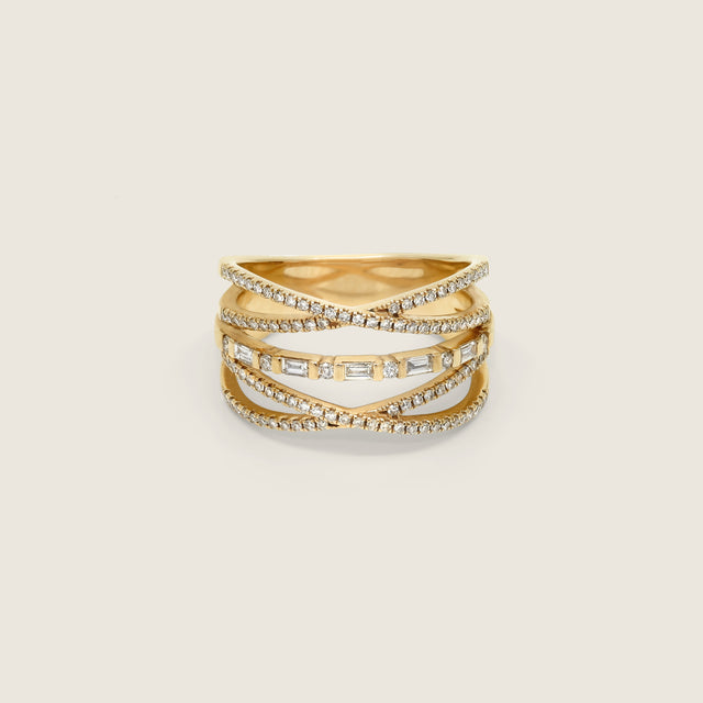 Double Helix Diamond Ring