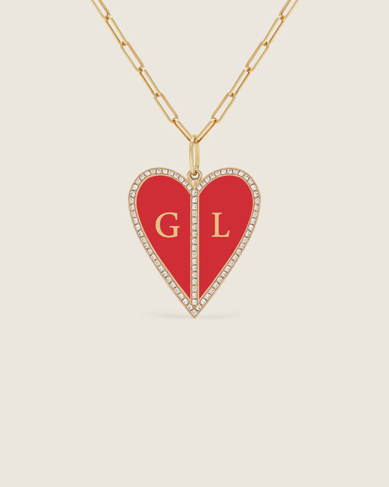 Red Heart of Gold Pendant