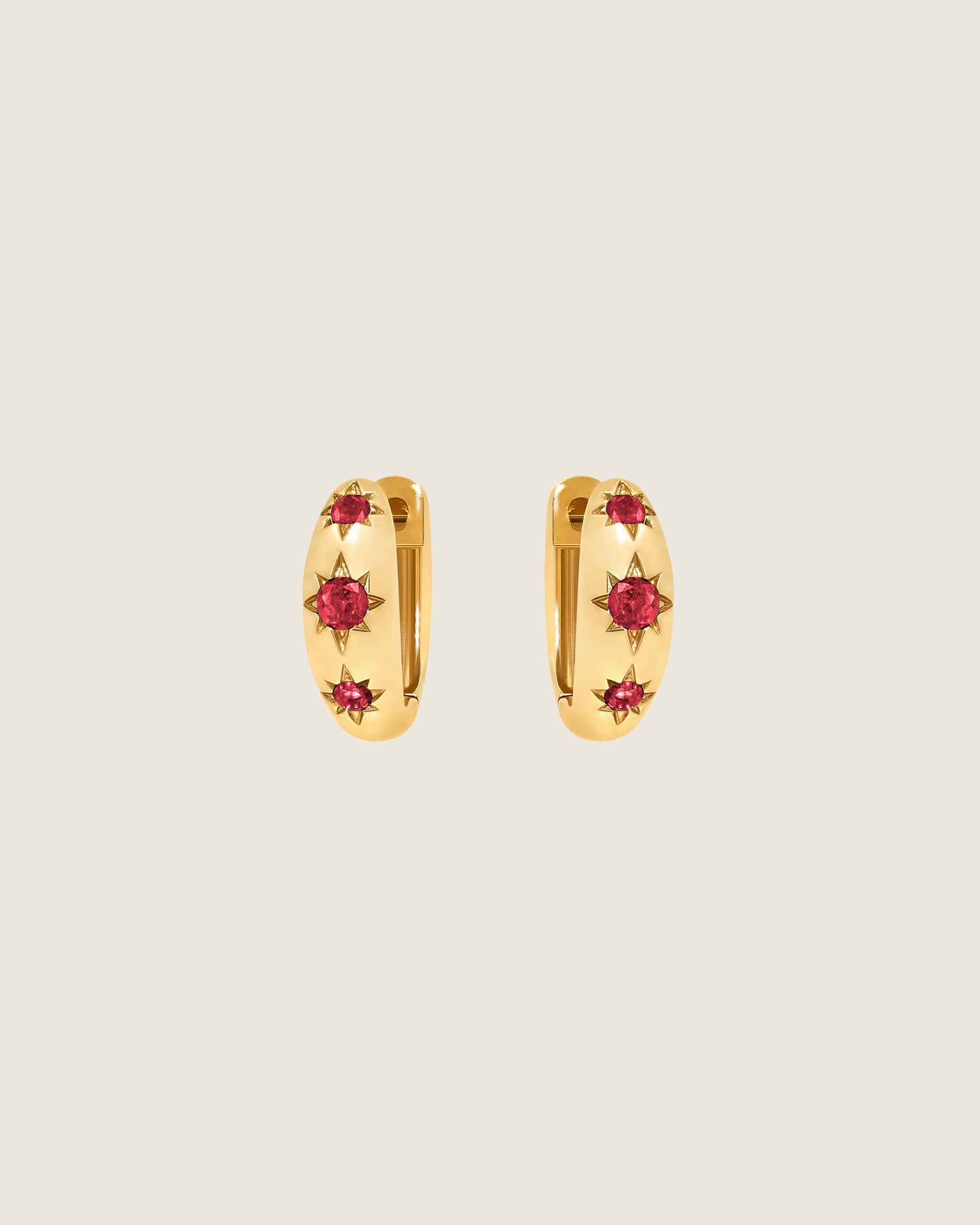 Gemstone Starburst Huggie