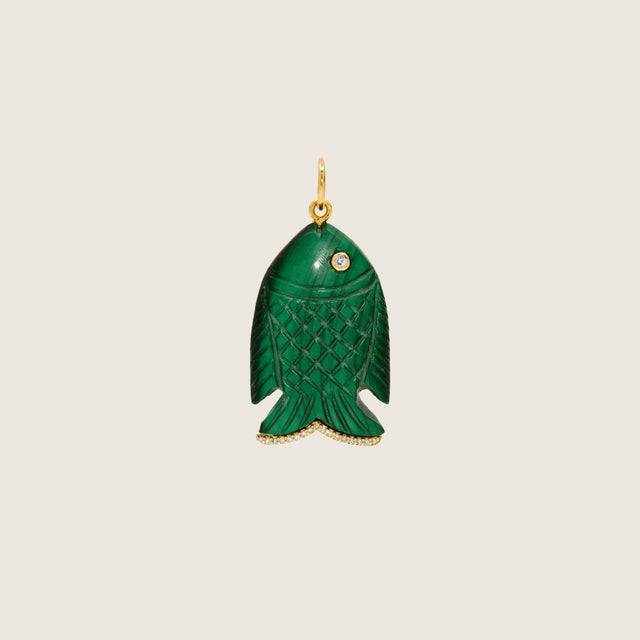 Gone Fishing Pendant (Malachite)