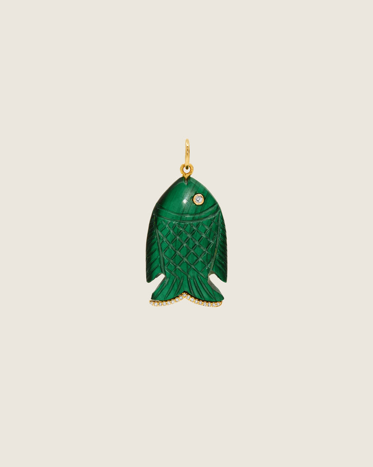 Gone Fishing Pendant (Malachite)