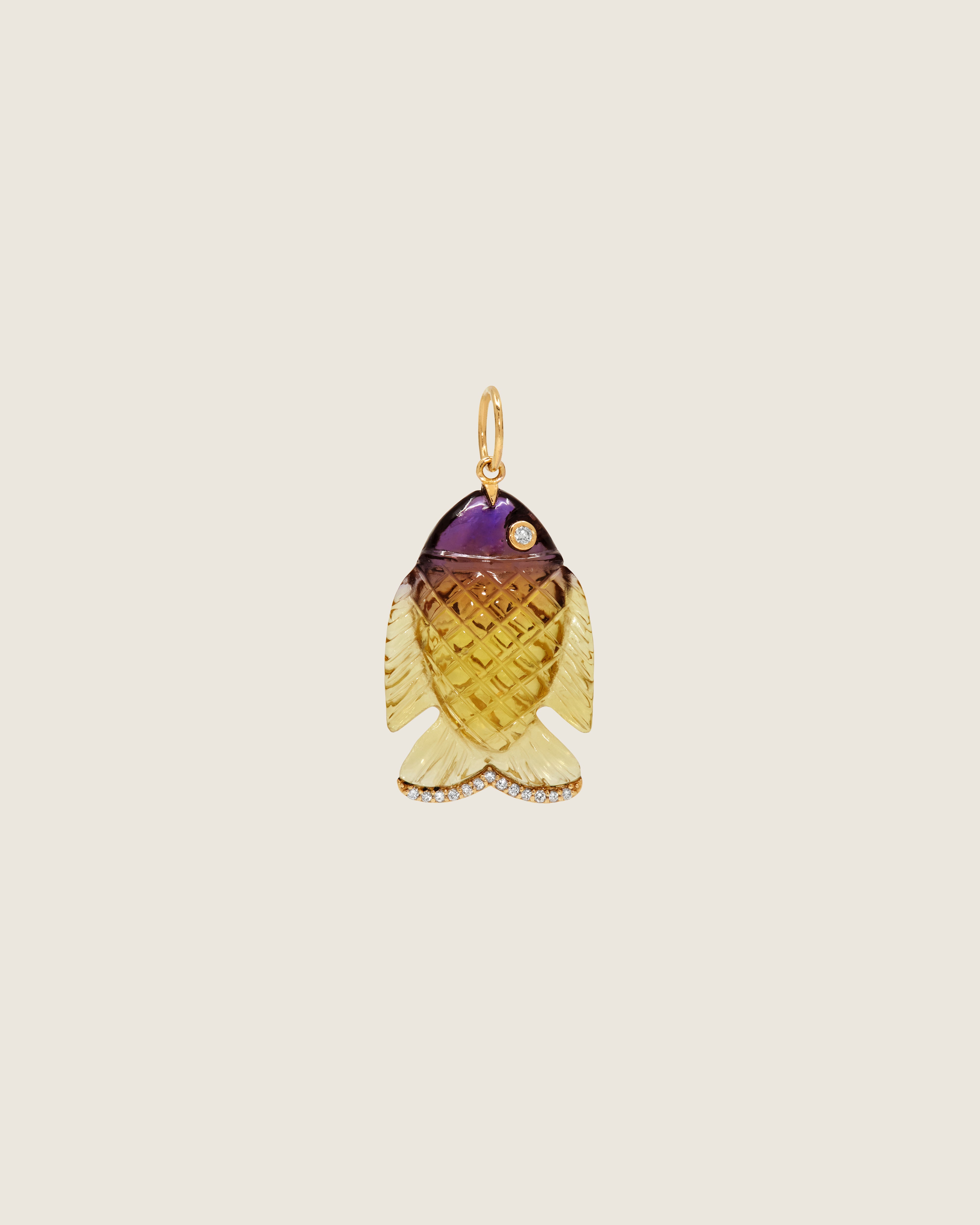 Gone Fishing Pendant (Amethyst Yellow)