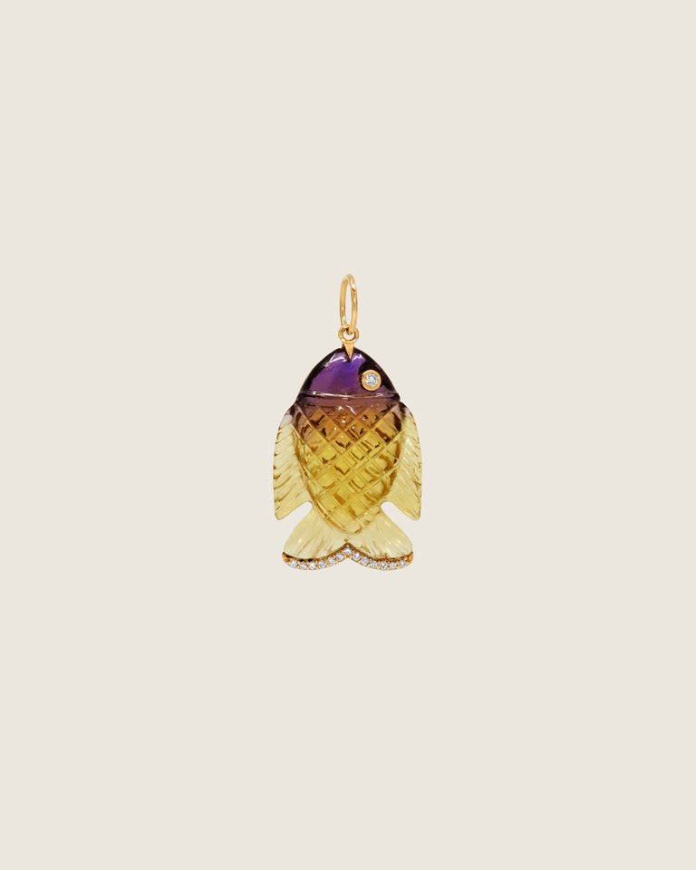 Gone Fishing Pendant (Amethyst Yellow)