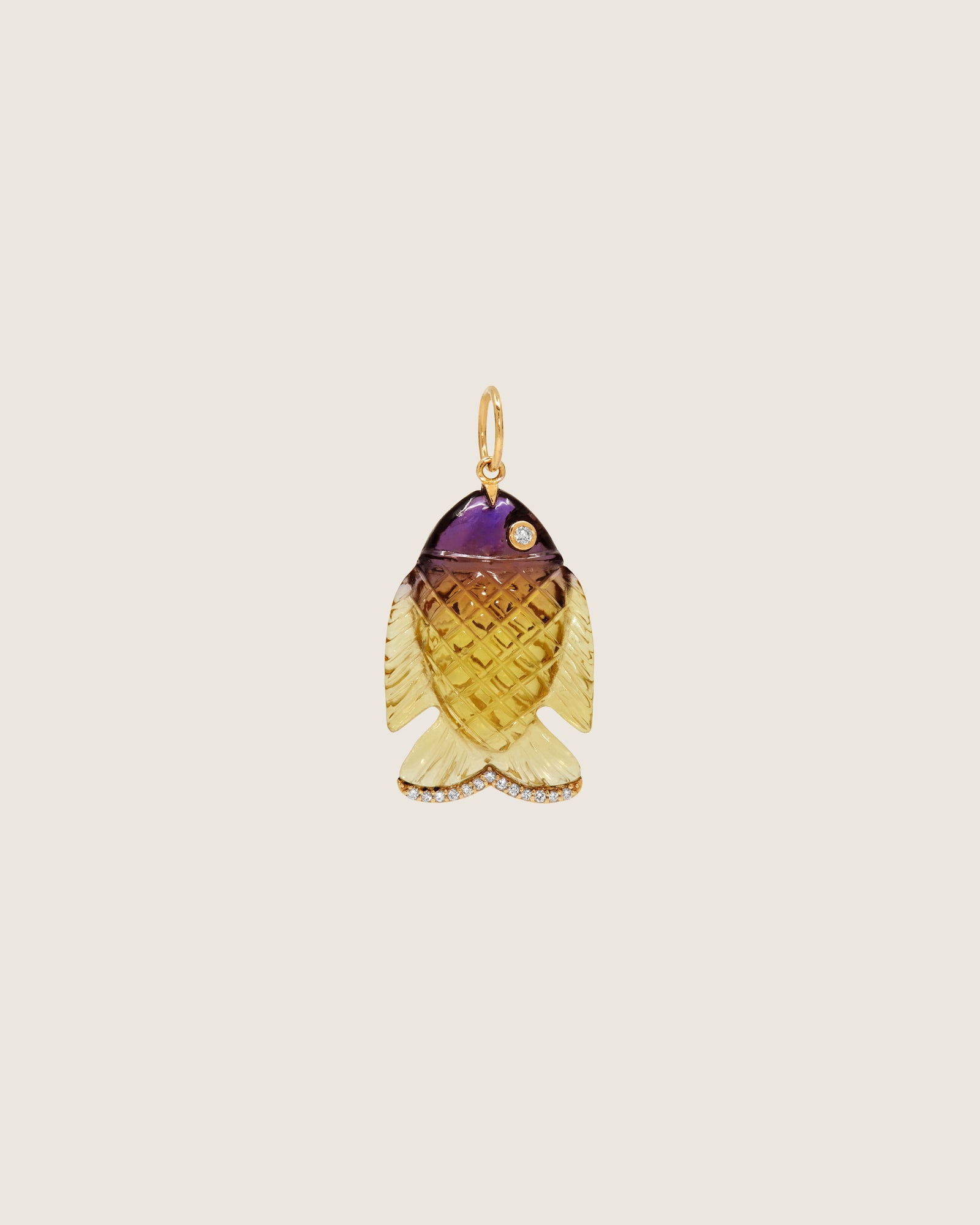 Gone Fishing Pendant (Amethyst Yellow)