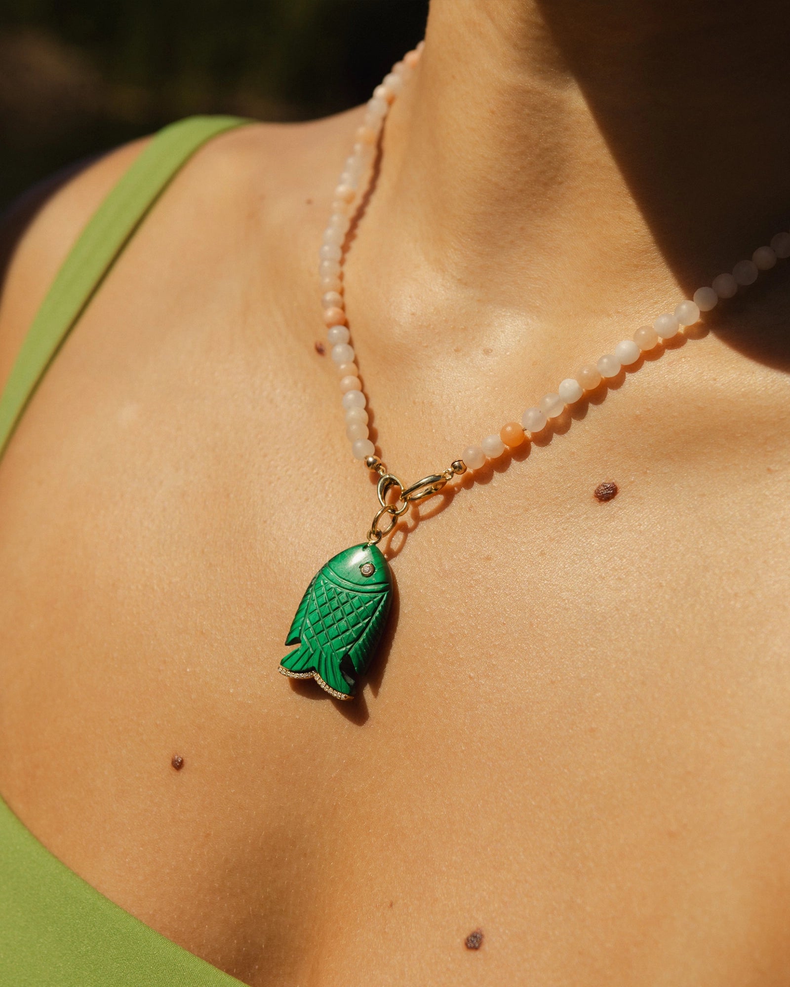 Gone Fishing Pendant (Malachite)