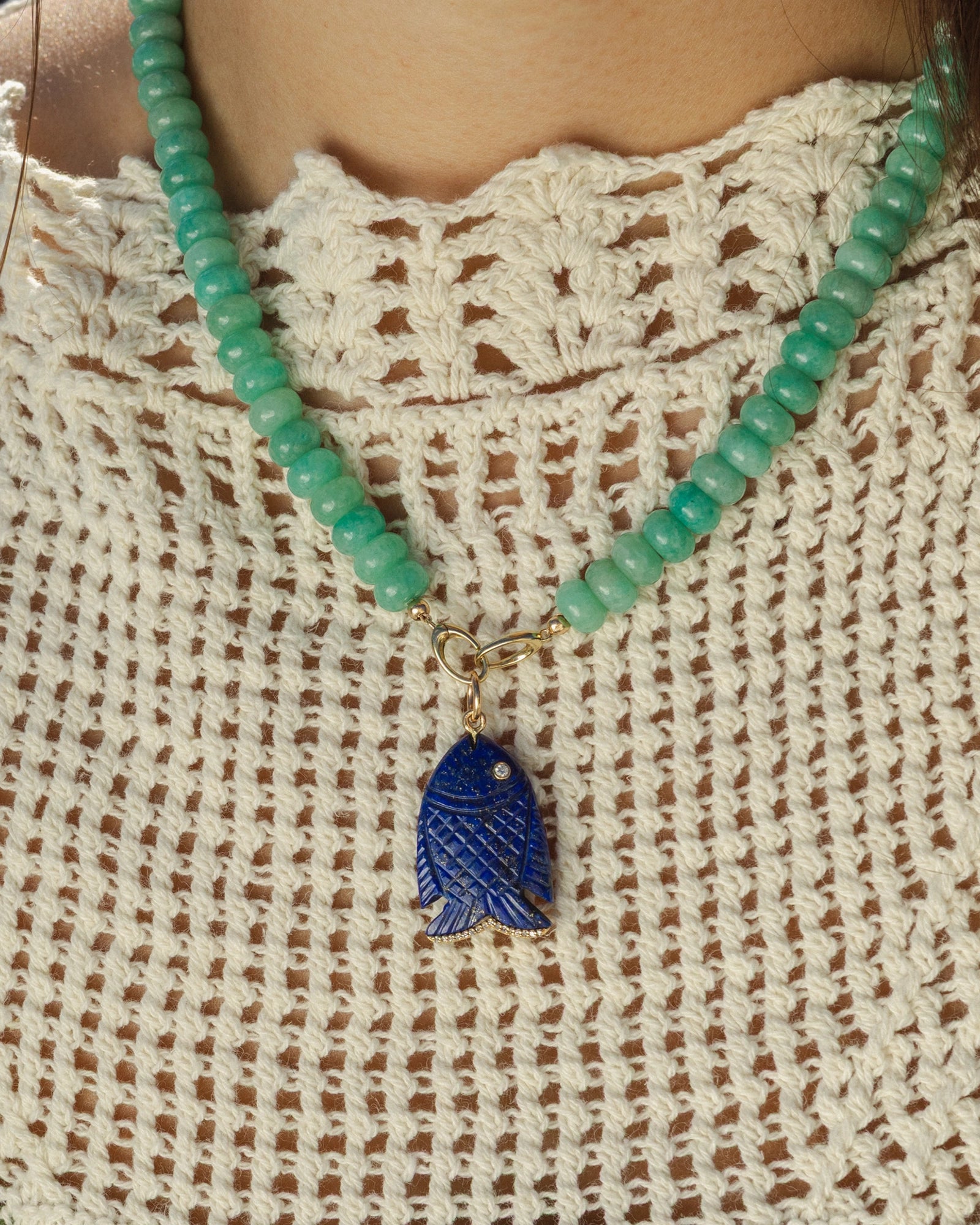 Gone Fishing Pendant (Lapis)