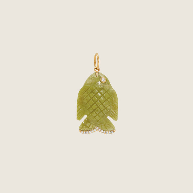 Gone Fishing Pendant (Green Opal)