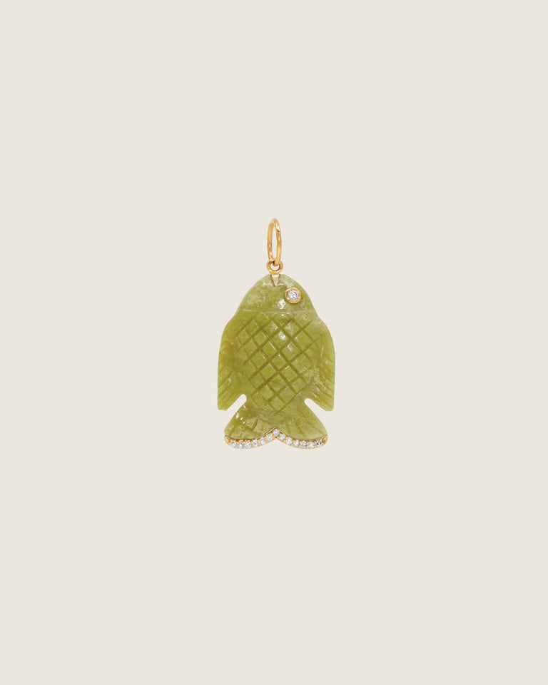 Gone Fishing Pendant (Green Opal)