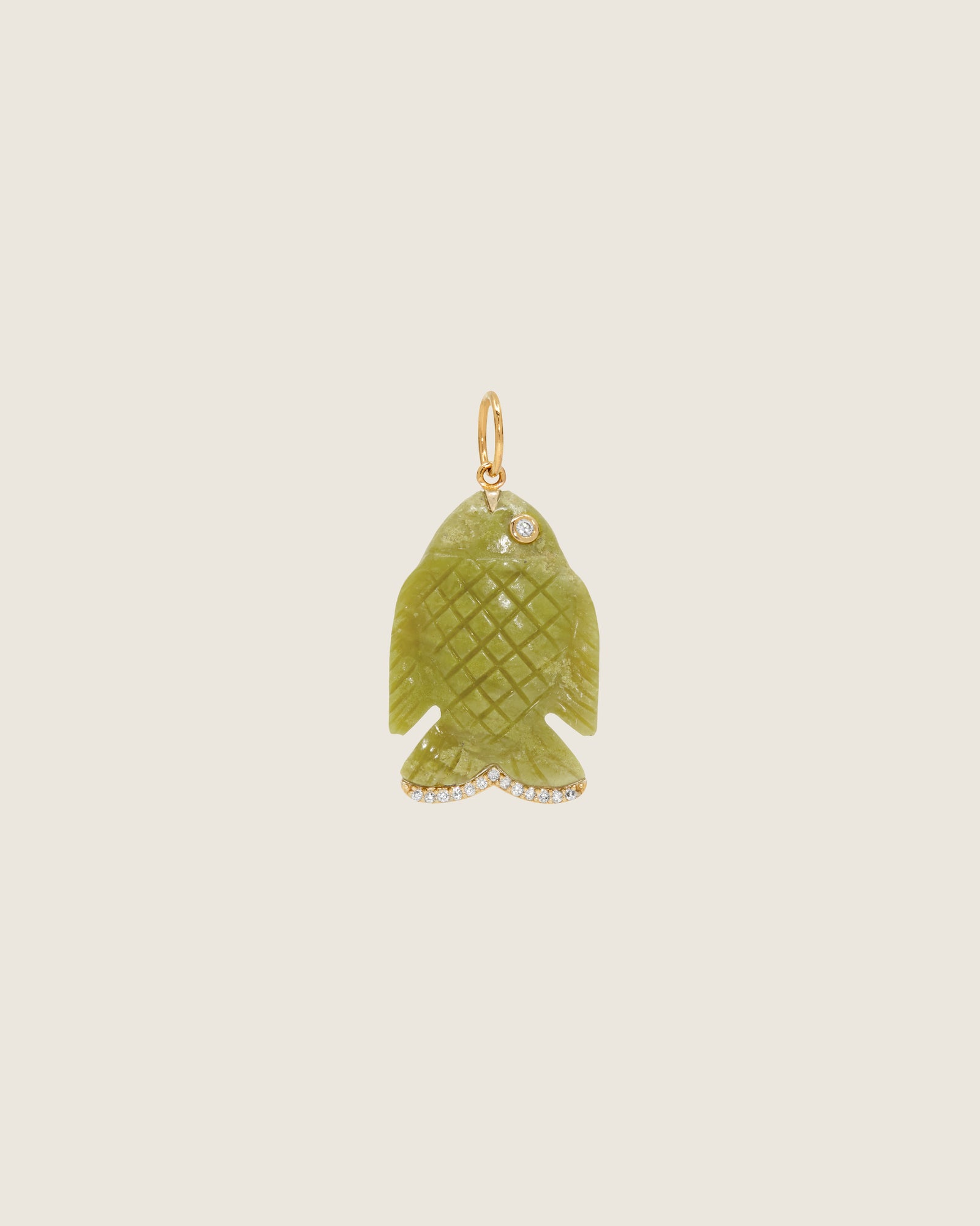 Gone Fishing Pendant (Green Opal)
