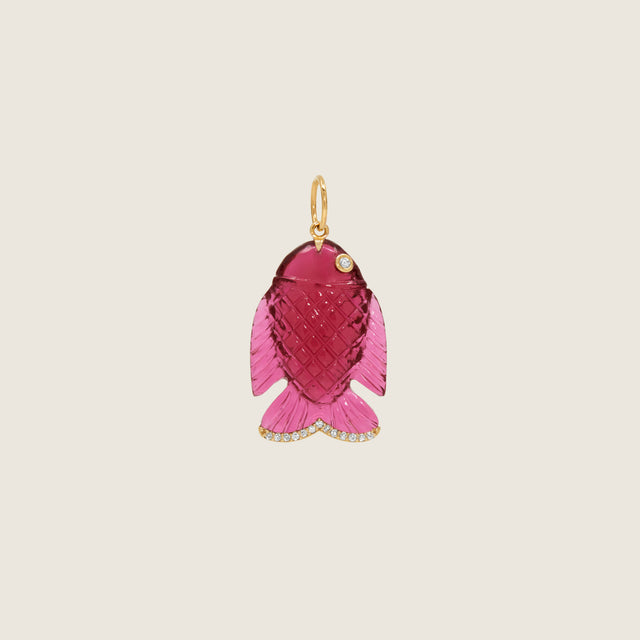 Gone Fishing Pendant (Rhodolite)