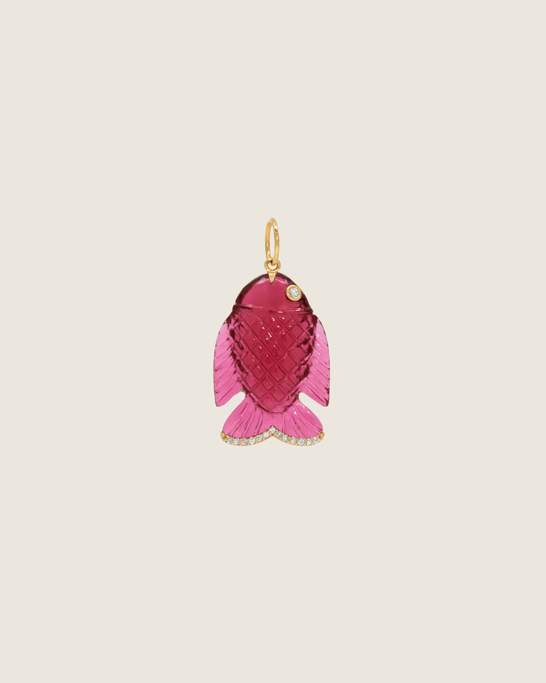 Gone Fishing Pendant (Rhodolite)