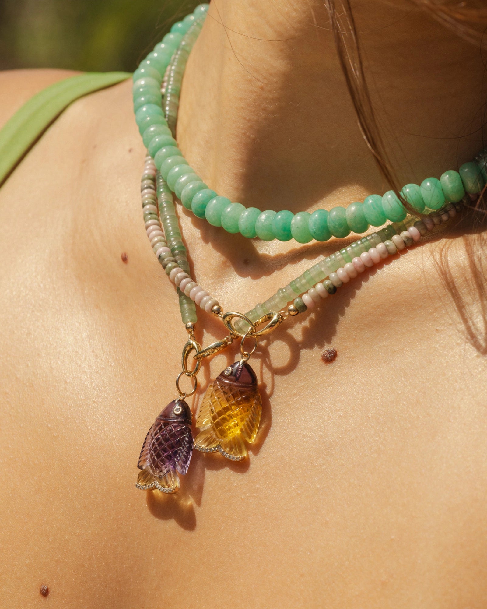 Gone Fishing Pendant (Ametrine Yellow)
