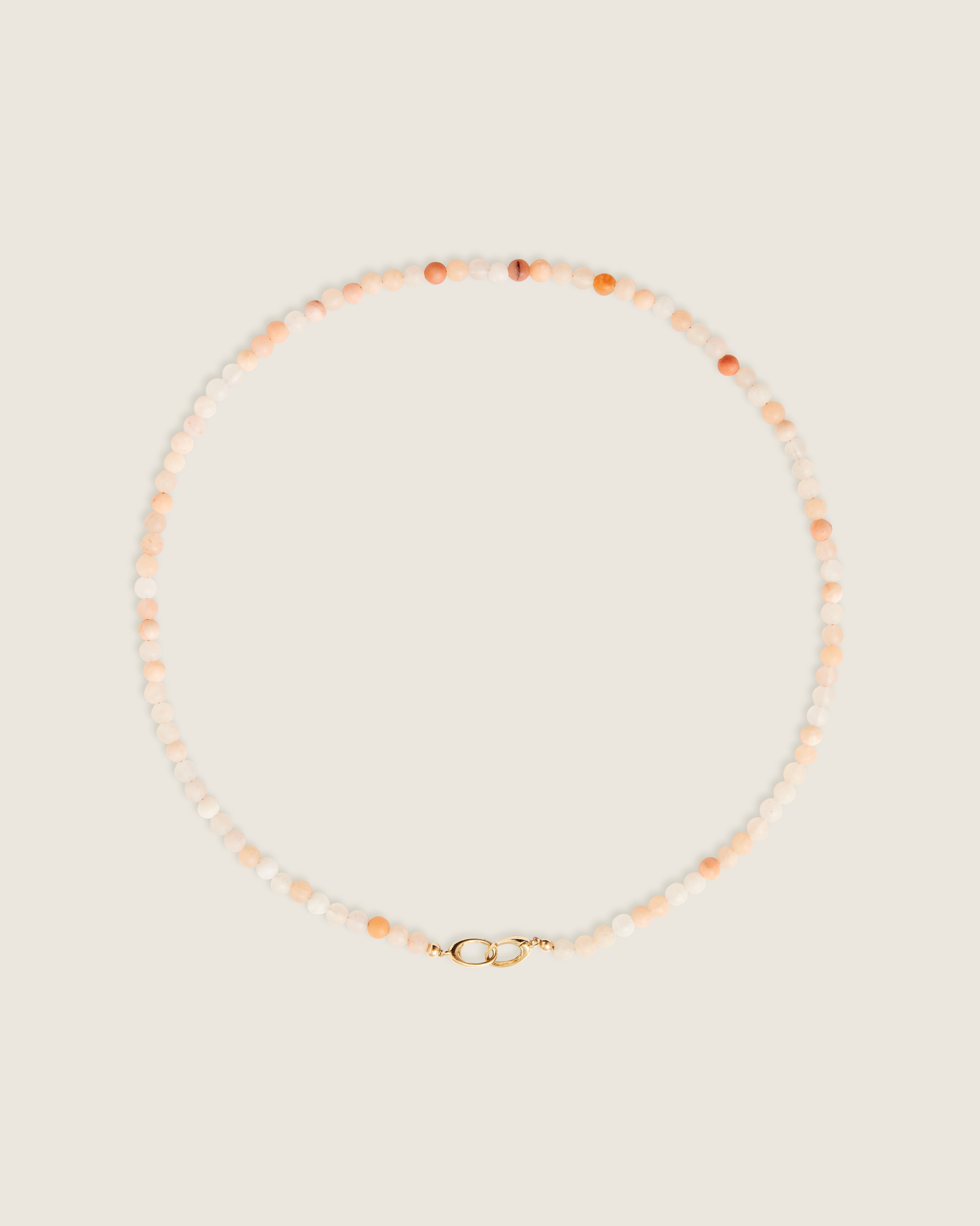 Peach Aventurine Bead Necklace