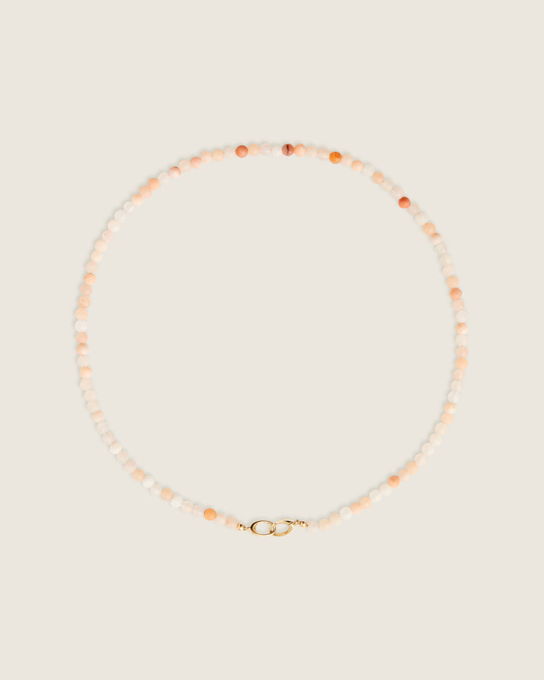 Peach Aventurine Bead Necklace