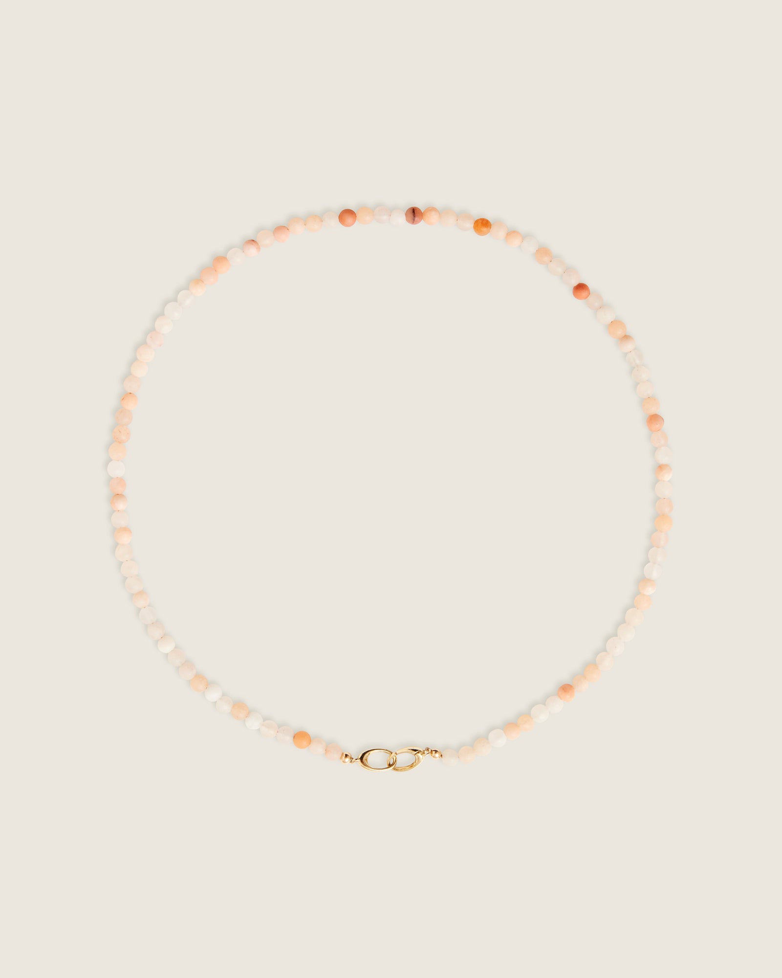 Peach Aventurine Bead Necklace