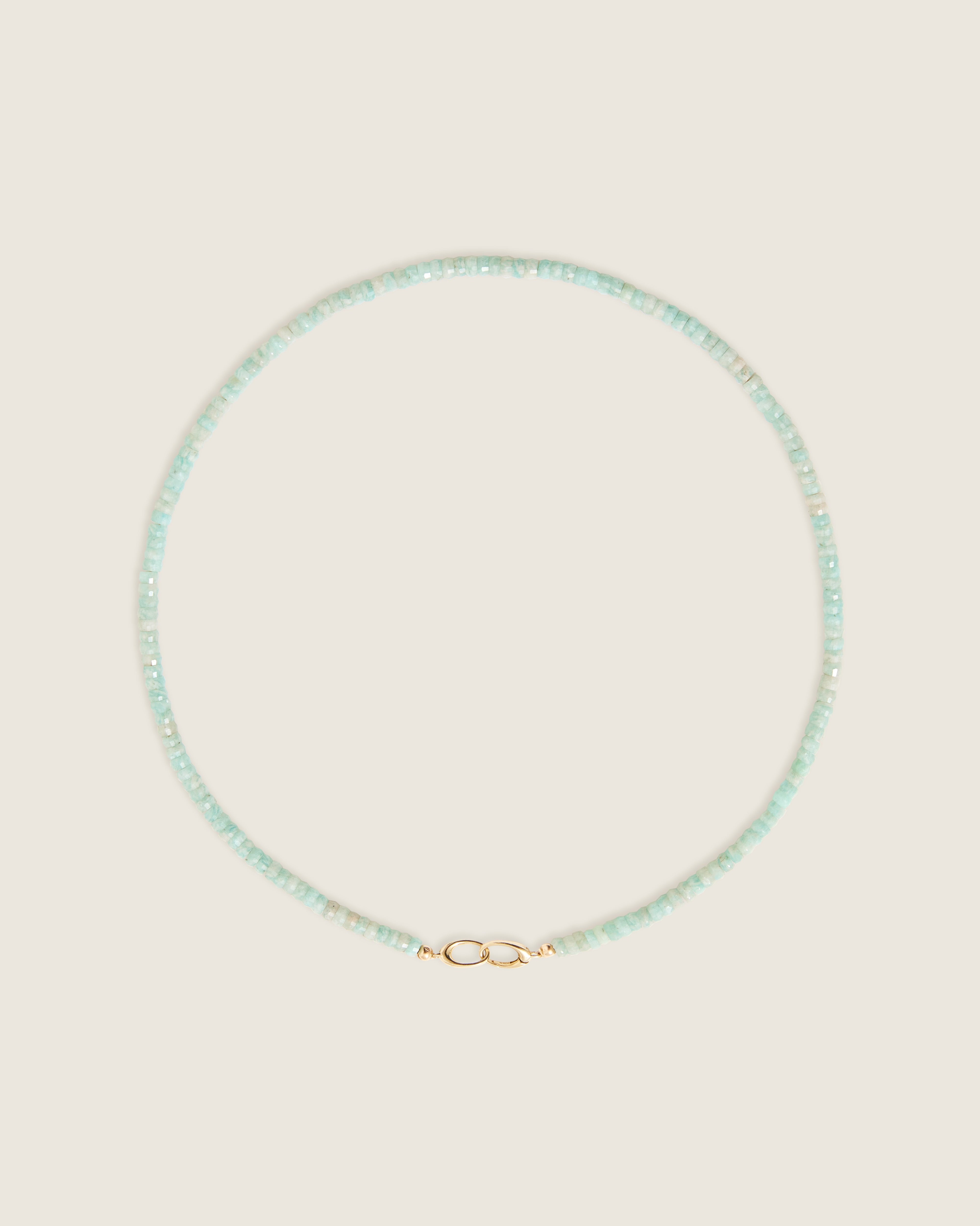 Aqua Amazonite Faceted Bead Necklace