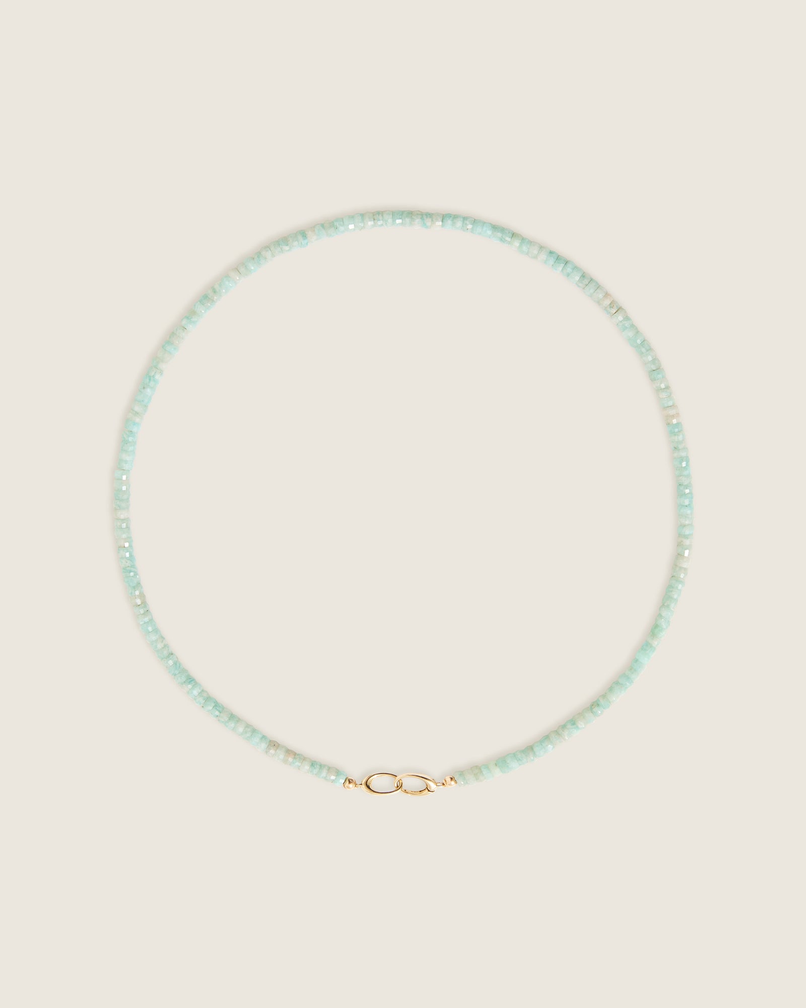 Aqua Amazonite Faceted Bead Necklace