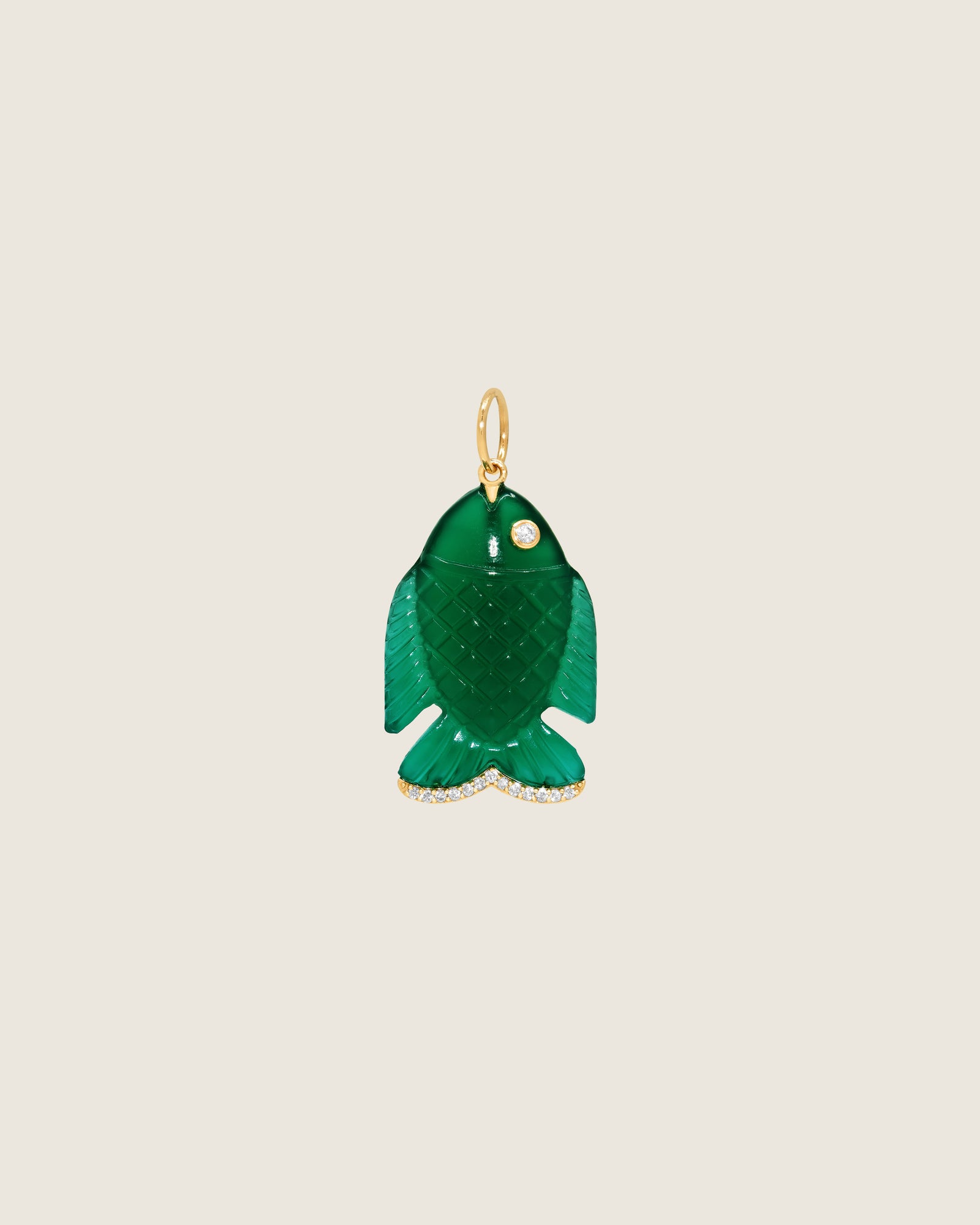 Gone Fishing Pendant (Green Agate)