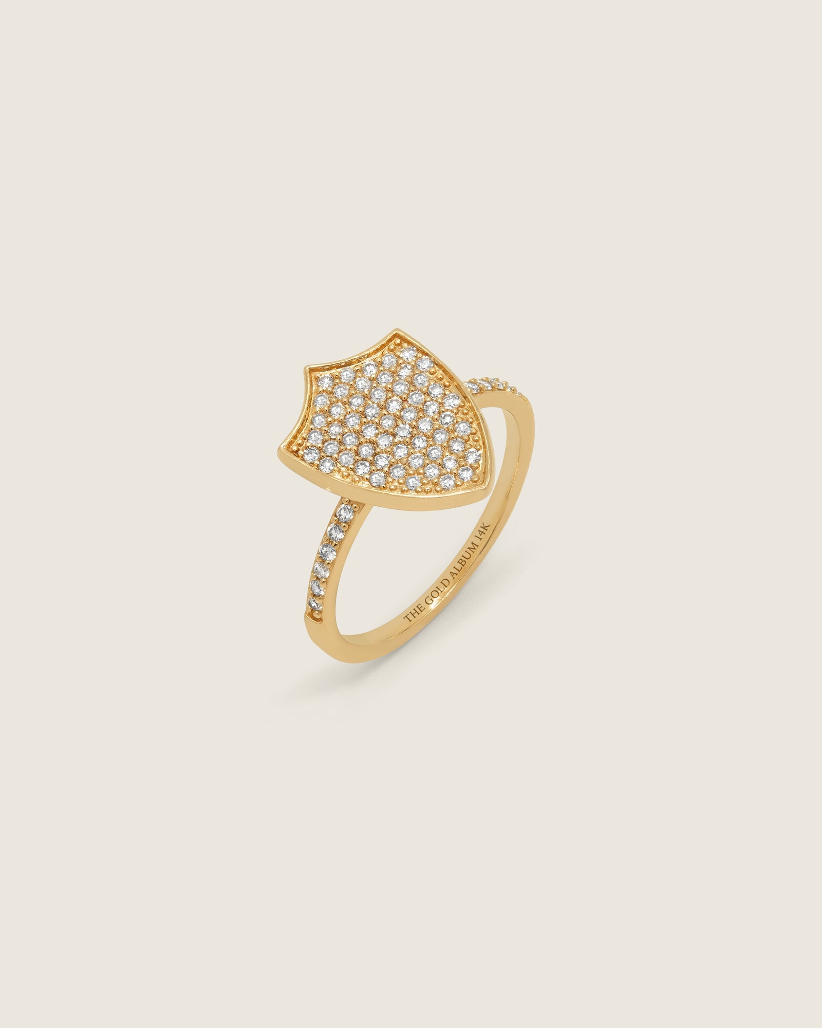 Pavé Diamond Shield Ring