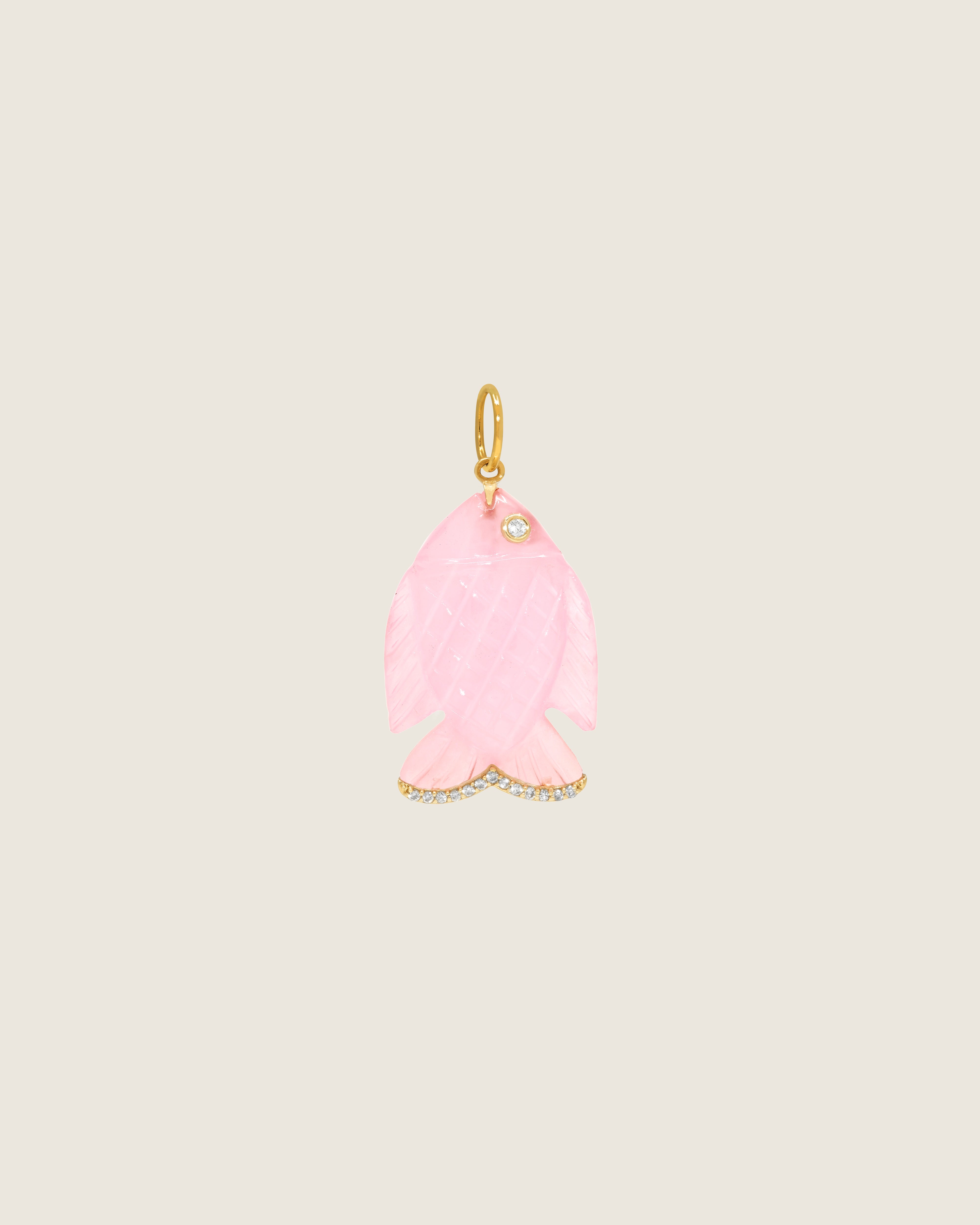 Gone Fishing Pendant (Pink Quartz)