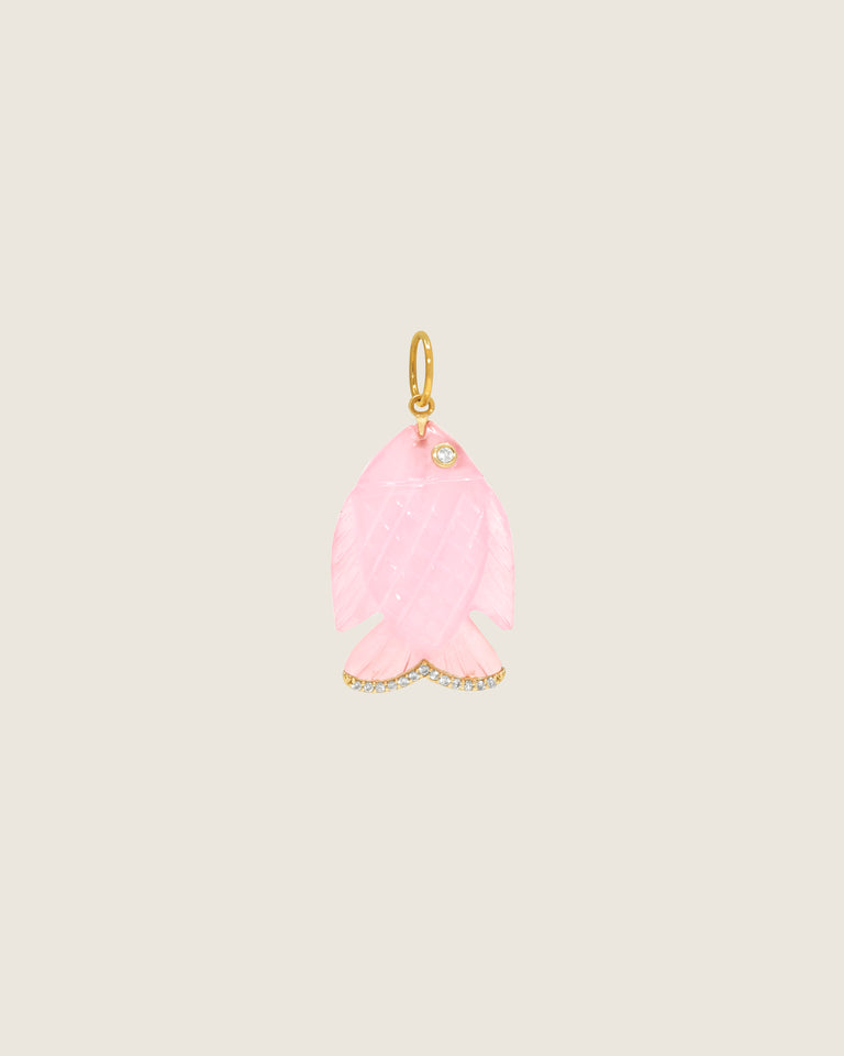 Gone Fishing Pendant (Pink Quartz)