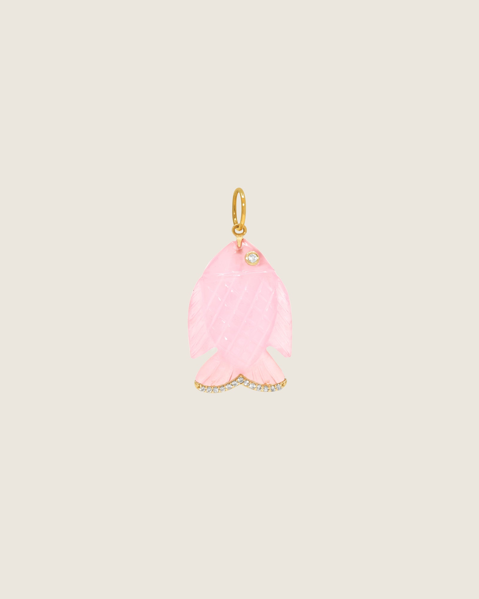 Gone Fishing Pendant (Pink Quartz)